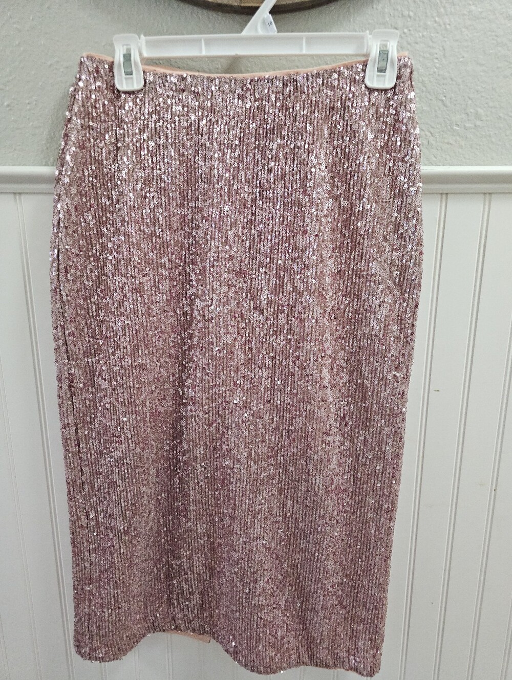 Vineyard Vines Rose Gold Sequin Midi Skirt